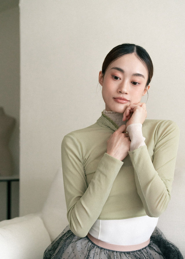 Turtleneck Top - Sakura Pink